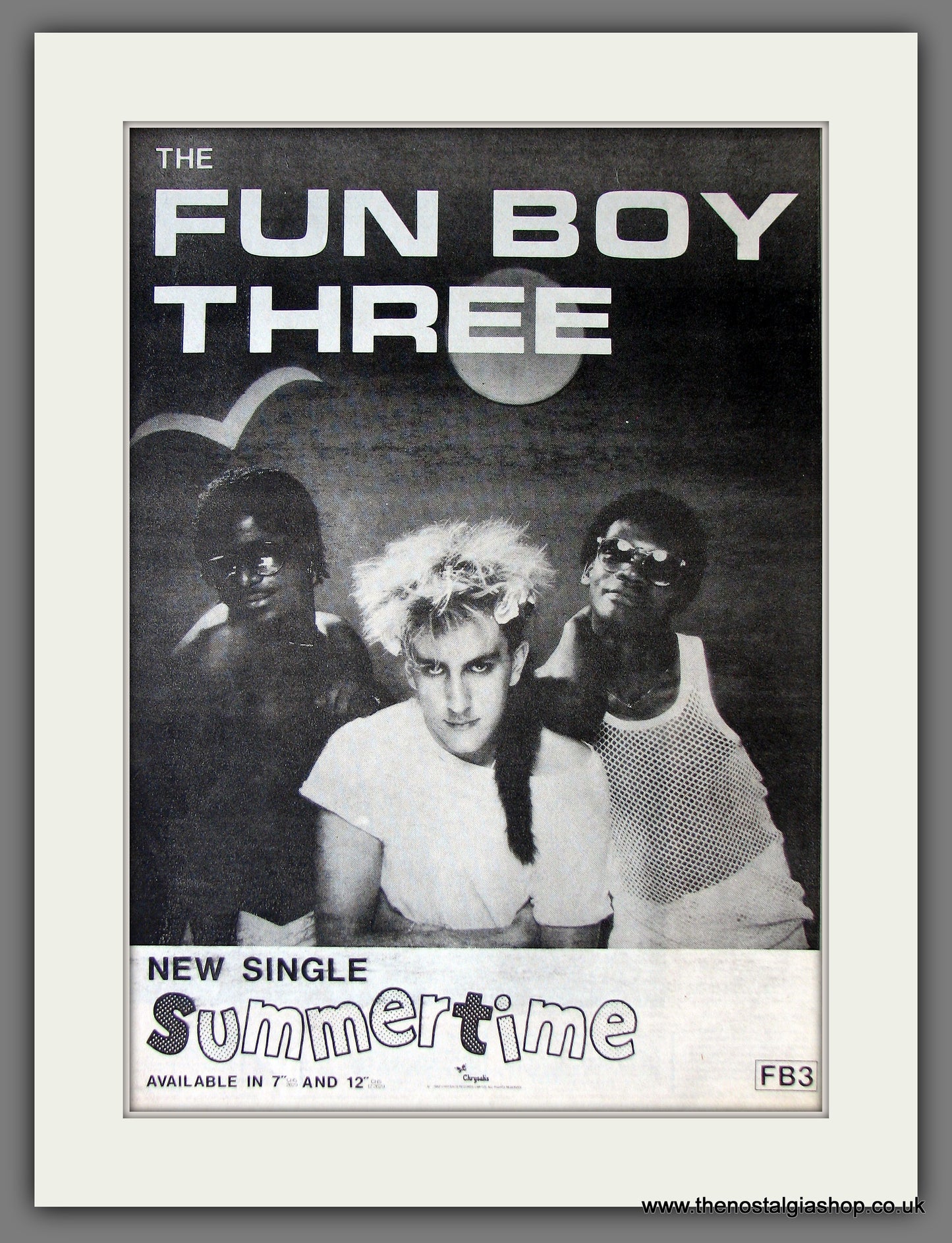 Fun Boy Three. Summertime. Original Advert 1982 (ref AD13863)