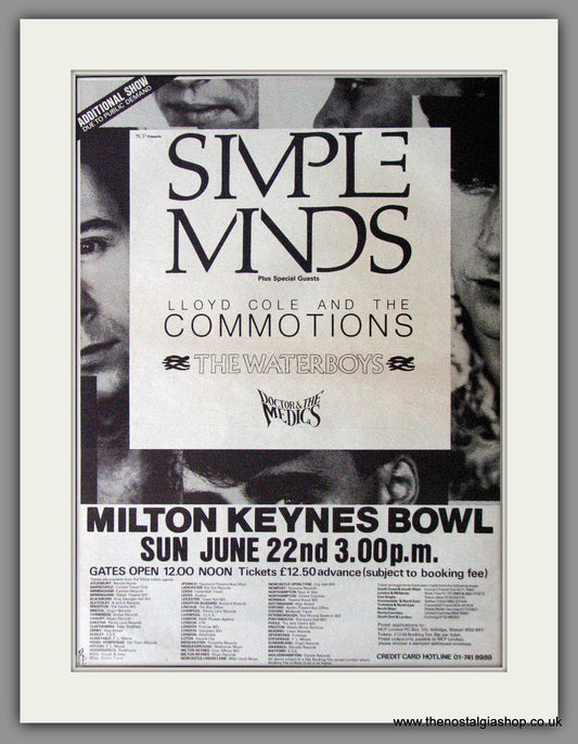 Simple Minds, Milton Keynes Bowl. Vintage Advert 1986 (ref AD11376)