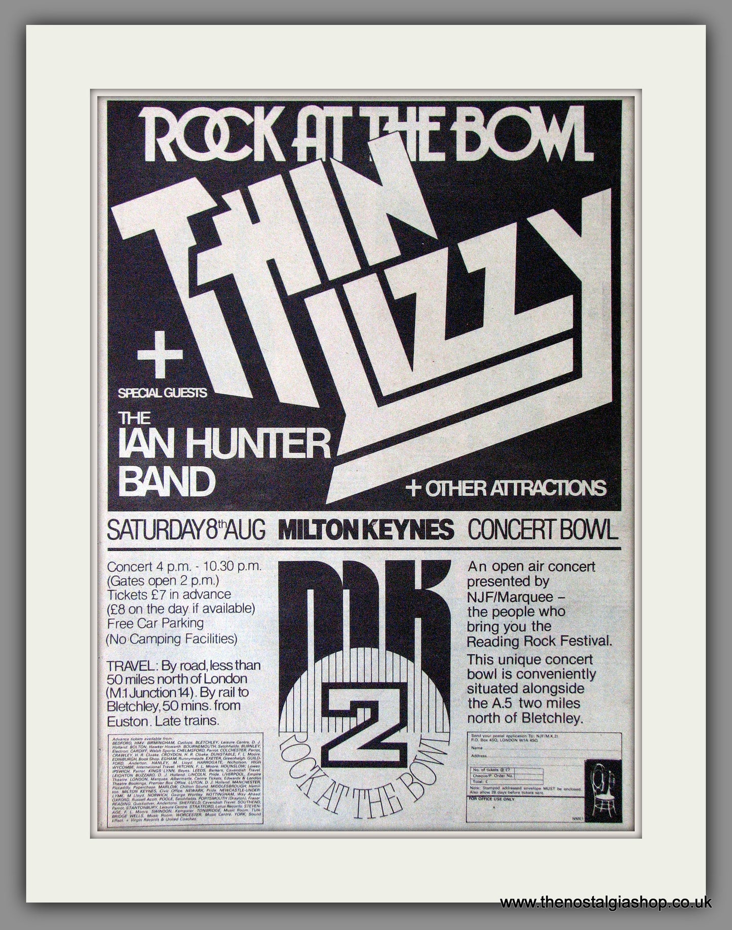 Rock At The Bowl. Thin Lizzy. Vintage Advert 1981 (ref AD11379)