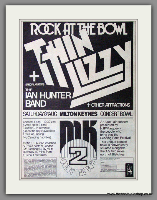 Rock At The Bowl. Thin Lizzy. Vintage Advert 1981 (ref AD11379)
