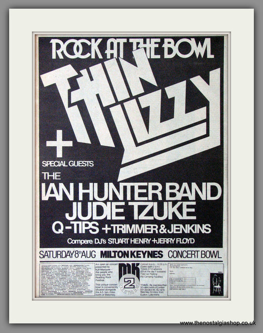 Rock At The Bowl. Thin Lizzy. Vintage Advert 1981 (ref AD11380)
