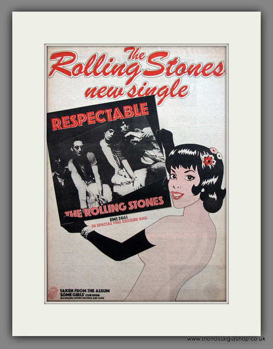 Rolling Stones. Respectable. Vintage Advert 1978 (ref AD13885)