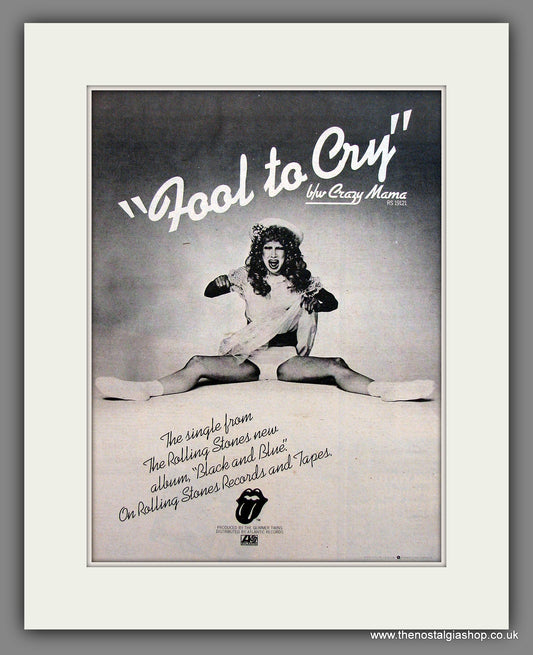 Rolling Stones. Fool To Cry. Vintage Advert 1976 (ref AD13886)