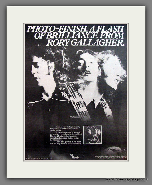 Rory Gallagher. Photo Finish. Vintage Advert 1978 (ref AD13895)
