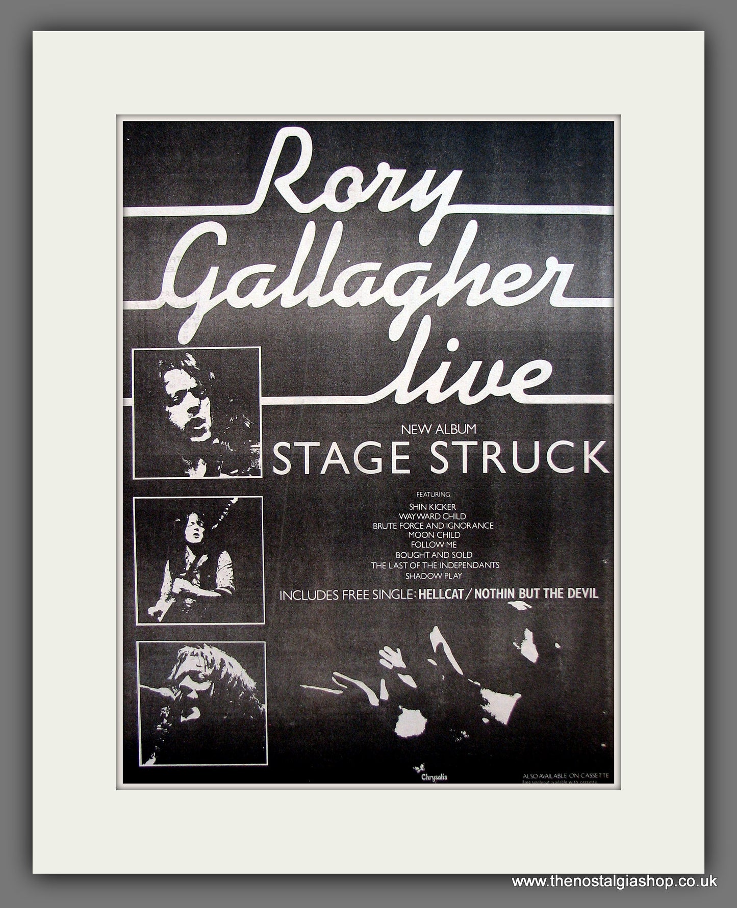 Rory Gallagher. Stage Struck. Vintage Advert 1980 (ref AD13900)