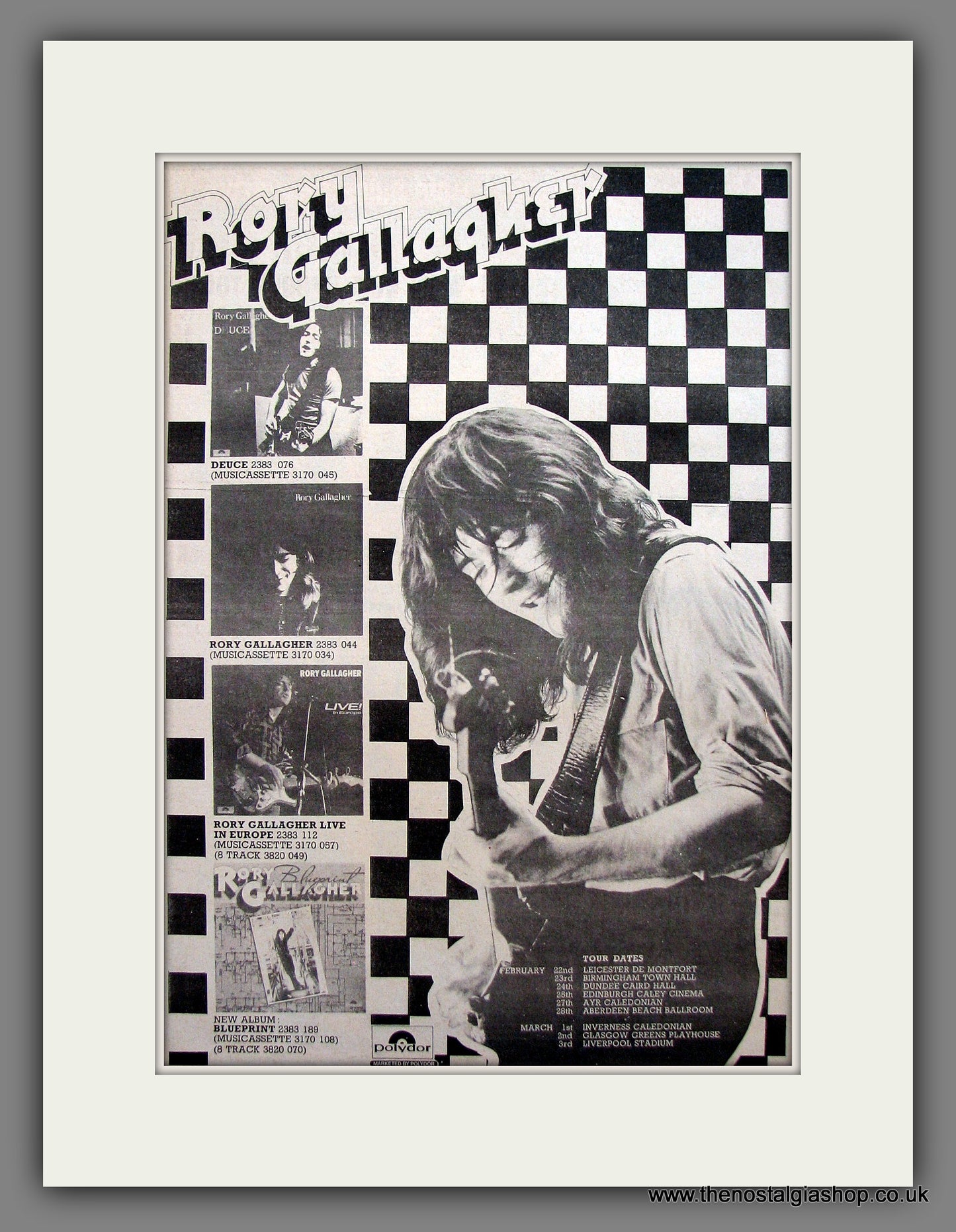 Rory Gallagher. UK Tour Dates '73. Vintage Advert 1973 (ref AD13903)
