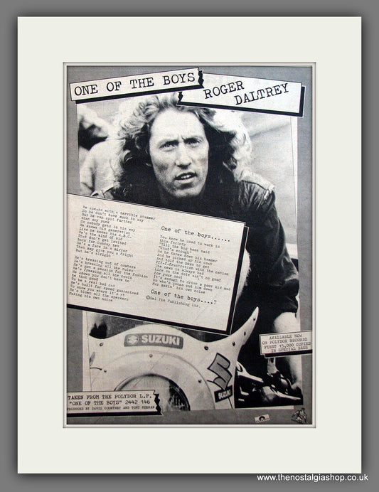 Roger Daltry. One Of The Boys. Vintage Advert 1977 (ref AD13908)