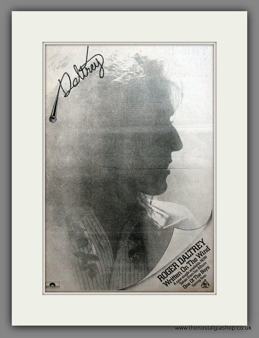 Roger Daltry. Written On The Wind. Vintage Advert 1977 (ref AD13909)