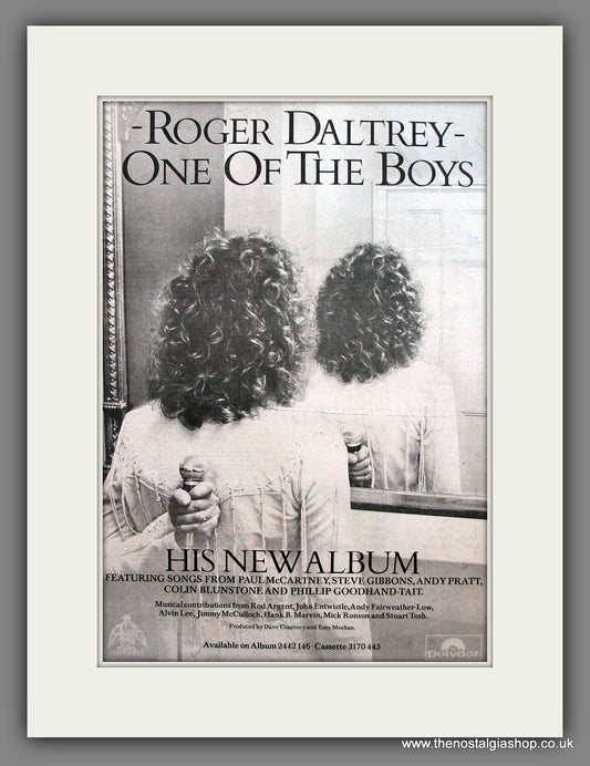 Roger Daltry. One Of The Boys. Vintage Advert 1977 (ref AD13912)