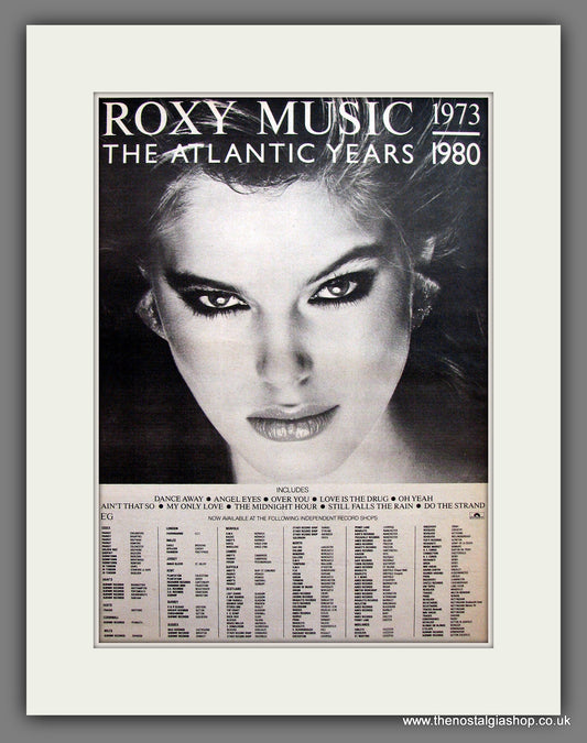 Roxy Music. The Atlantic Years 1973-1980. Vintage Advert 1983 (ref AD13913)