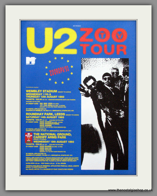 U2. Zoo Tour. 1993 Original Advert (ref AD52699)