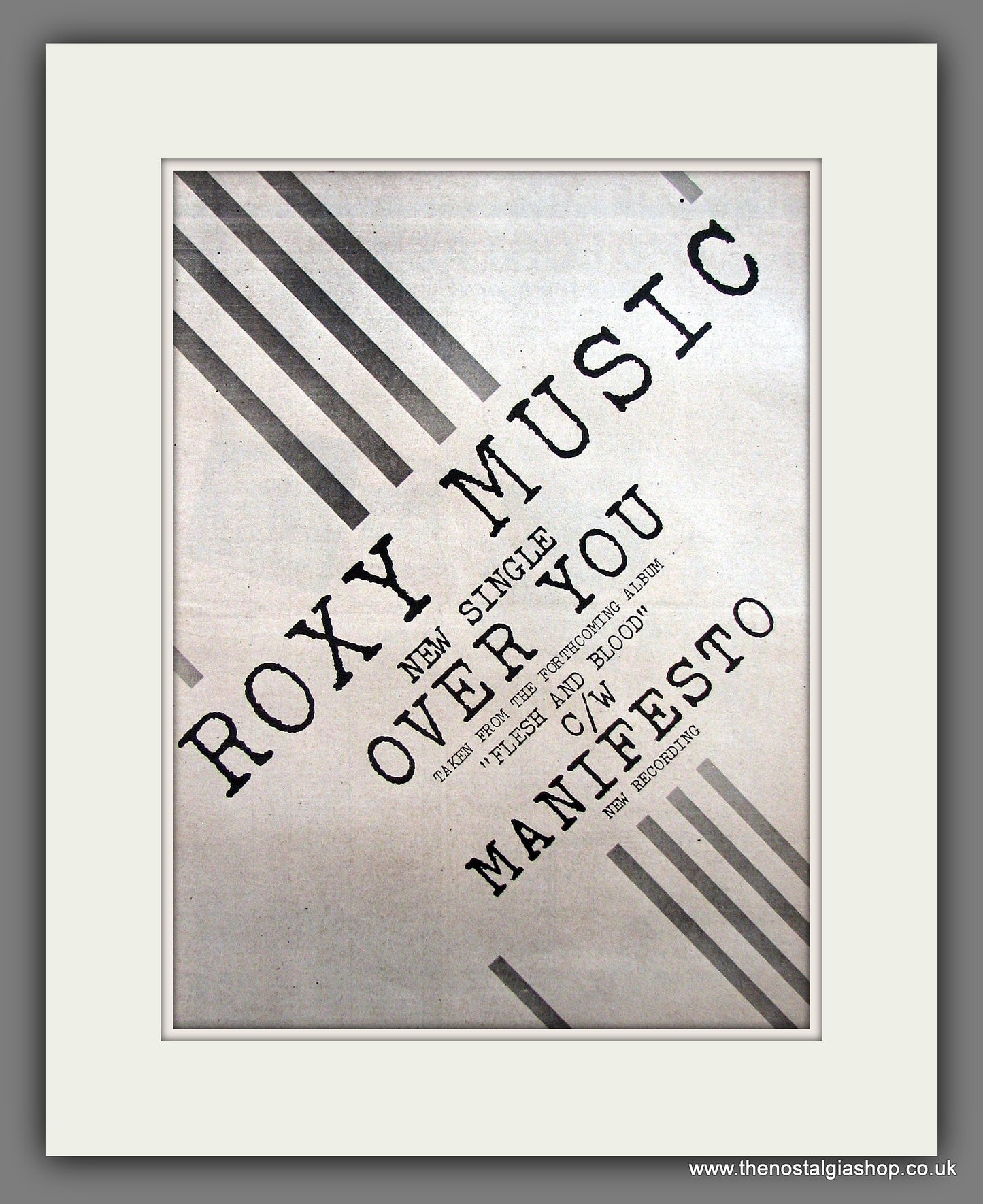 Roxy Music. Over You. Vintage Advert 1980 (ref AD13921)