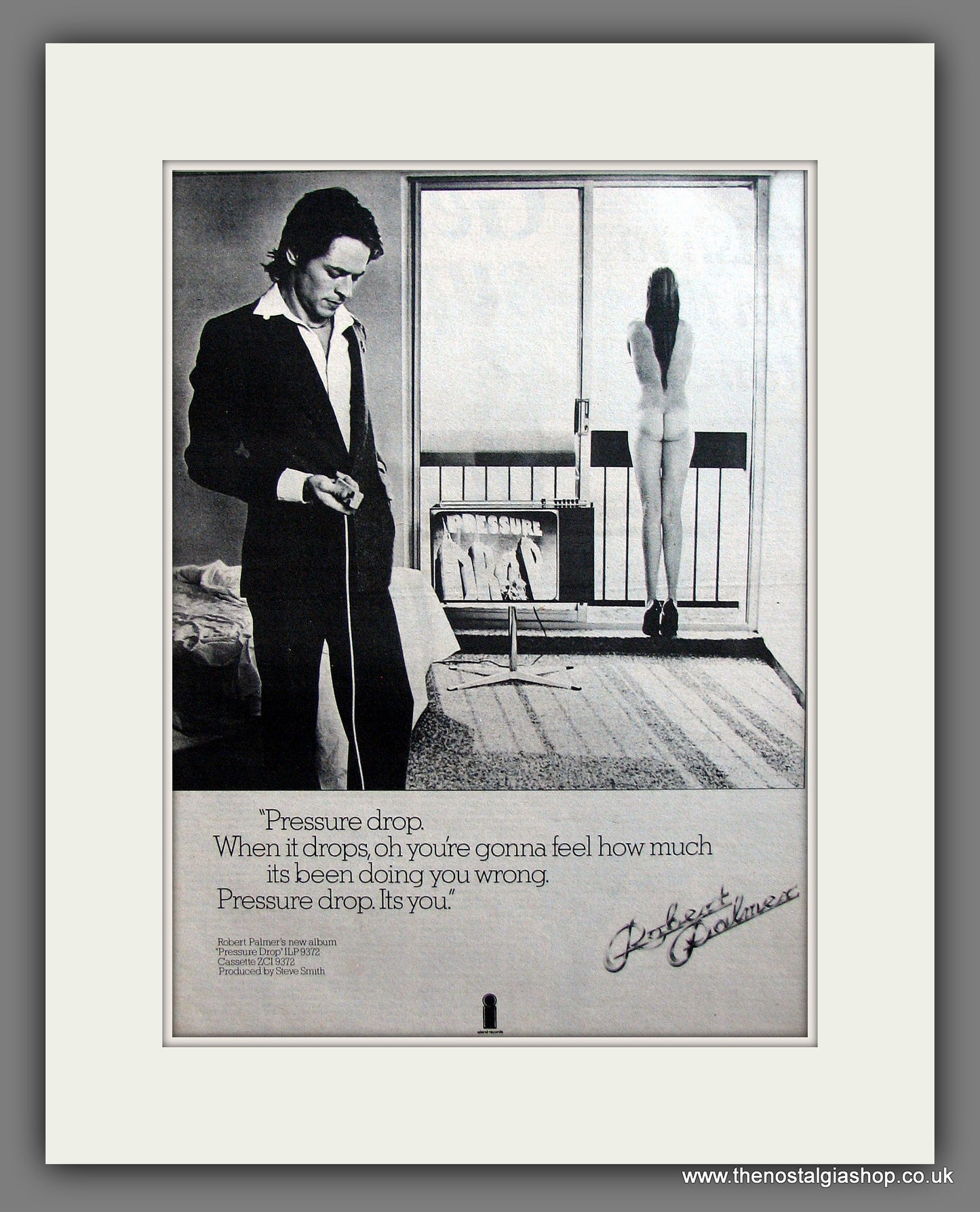 Robert Palmer. Pressure Drop. Vintage Advert 1976 (ref AD13934)