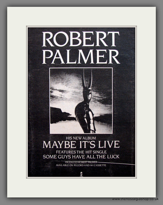 Robert Palmer. Maybe It's Live. Vintage Advert 1982 (ref AD13937)
