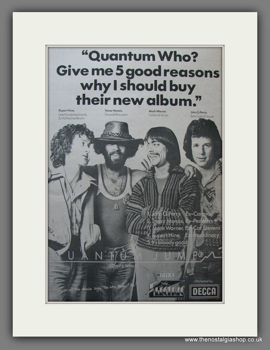 Quantum Jump. New Album. Vintage Advert 1976 (ref AD13956)