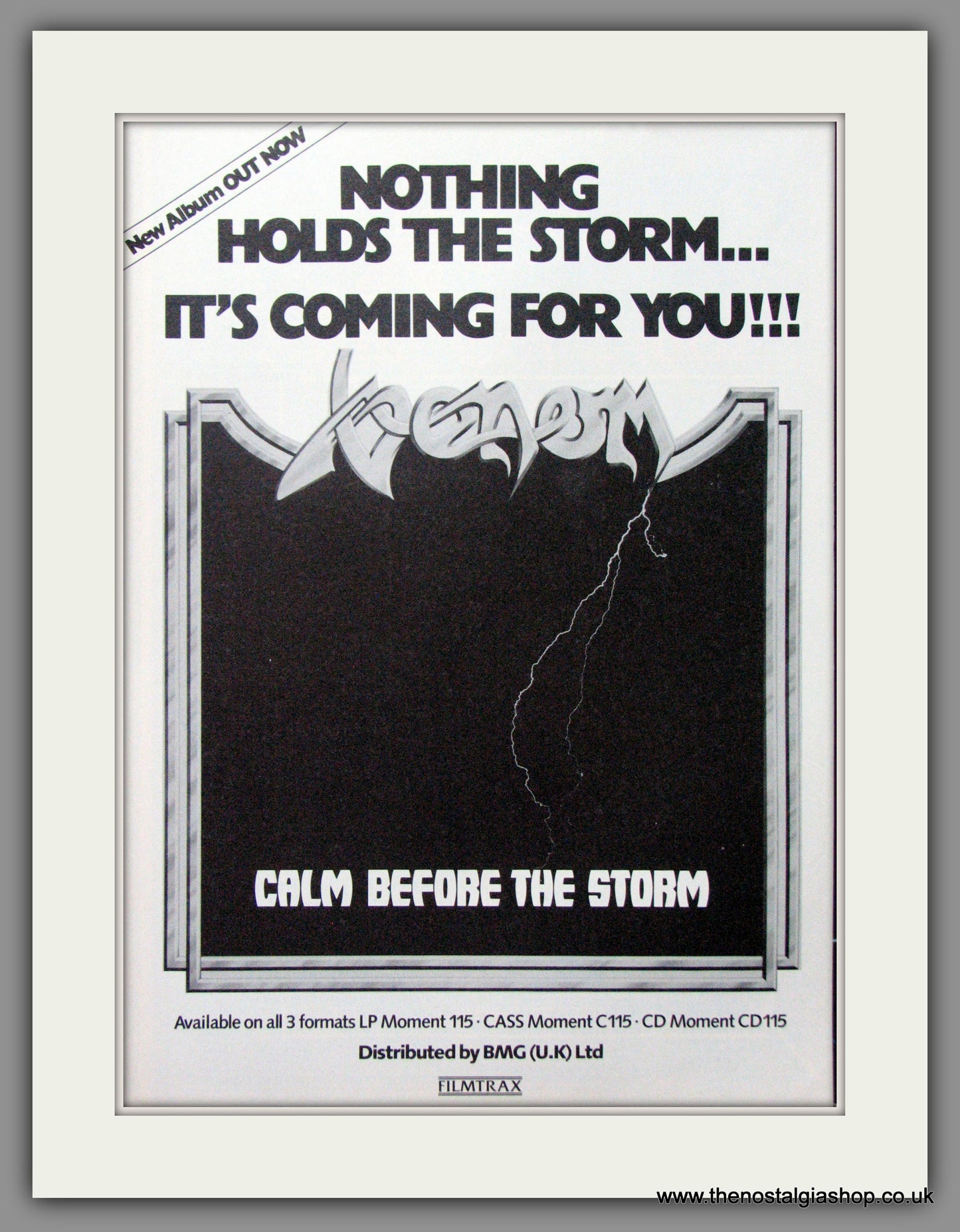 Venom. Calm Before The Storm. 1987 Original Advert (ref AD53327)