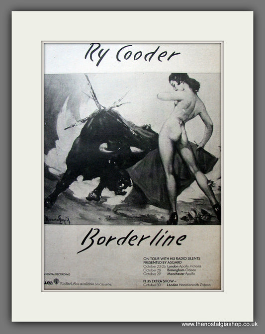 Ry Cooder. Border Line. Vintage Advert 1980 (ref AD13979)