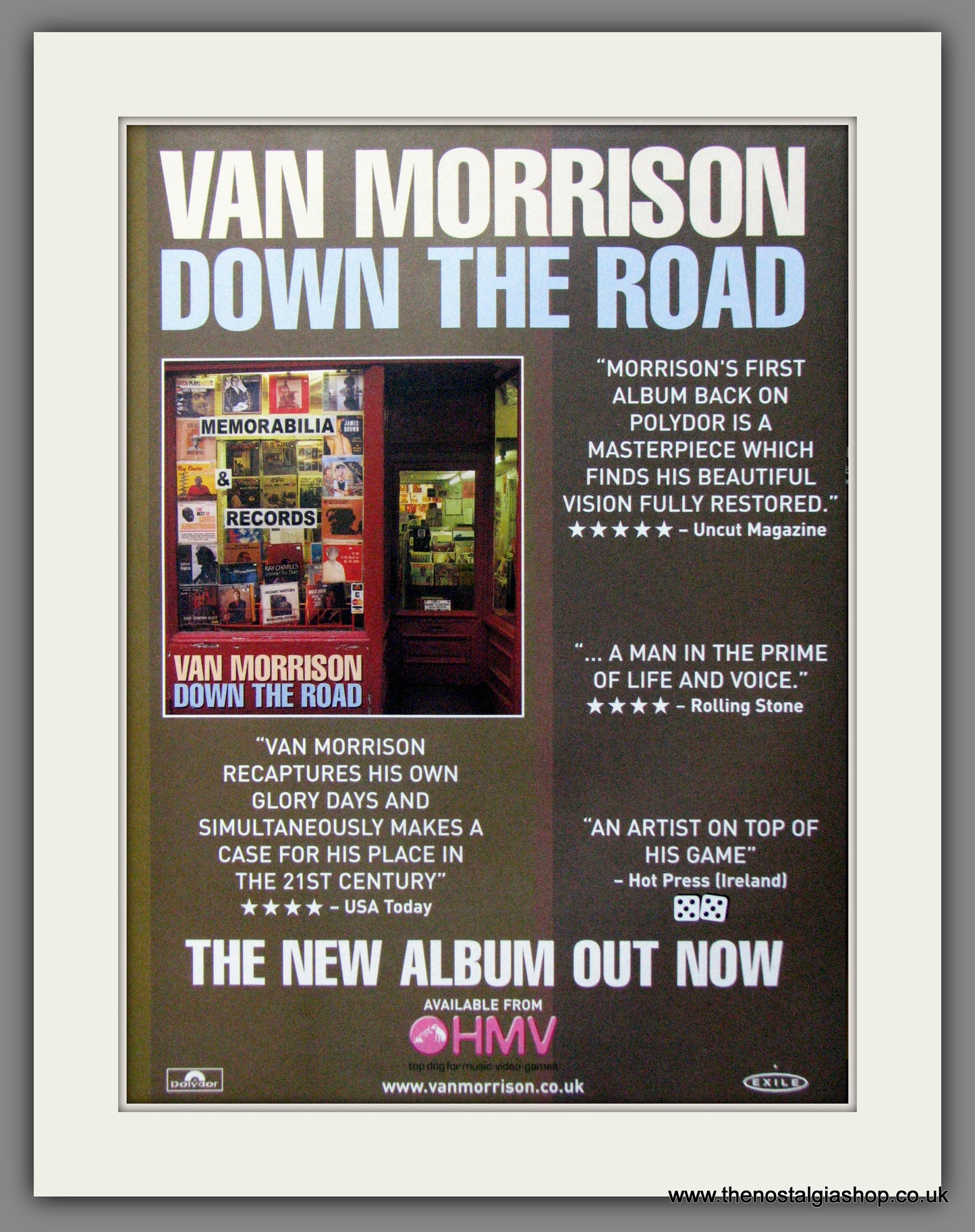 Van Morrison. Down The Road. 2002 Original Advert (ref AD53331)