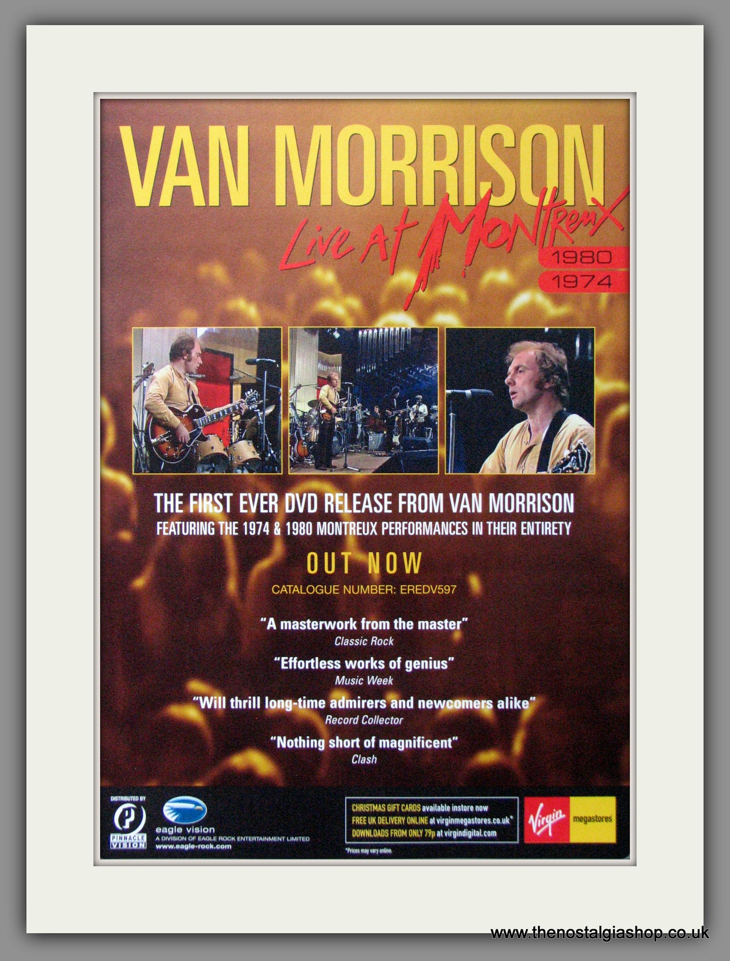 Van Morrison. Live At Montreux 1974 & 1980. Original Advert 2007 (ref AD53333)