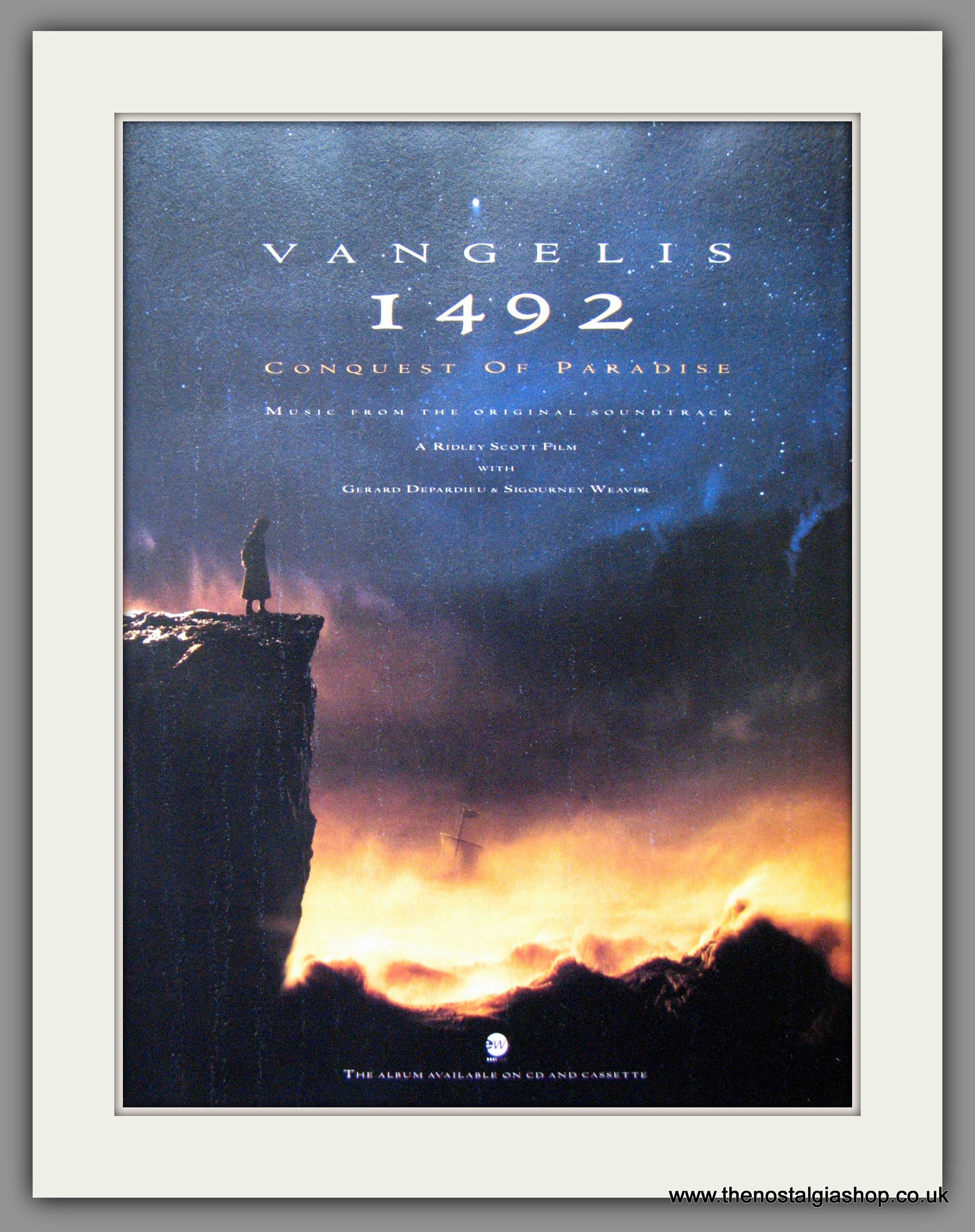 Vangelis 1492 Conquest of Paradise. Original Advert 1992 (ref