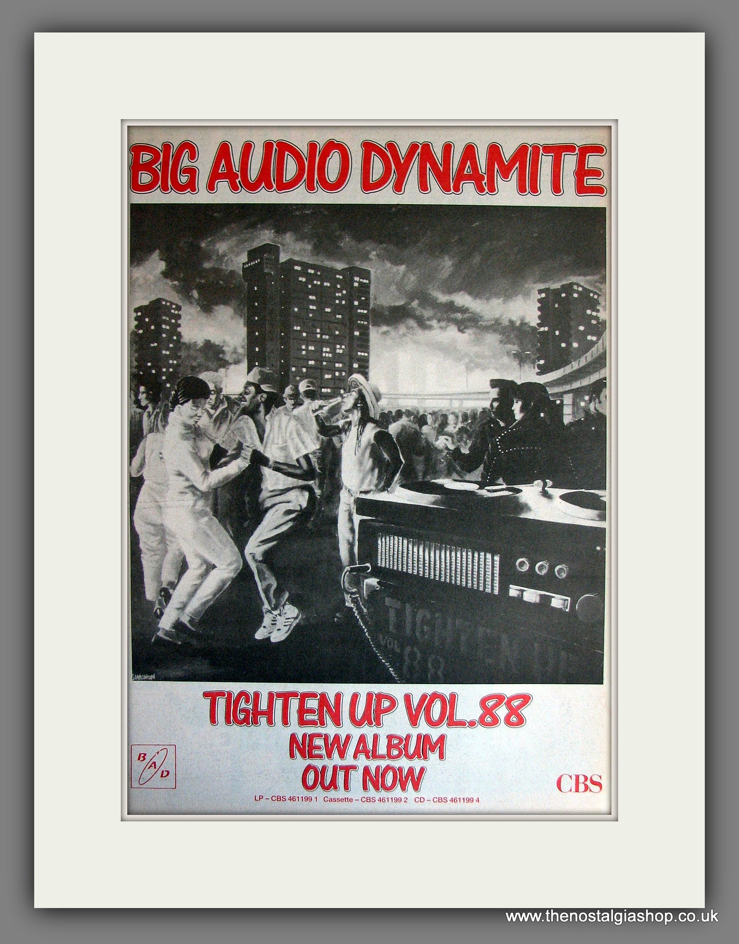 Big Audio Dynamite. Tighten Up Vol.88. Vintage Advert 1988 (ref AD14001)