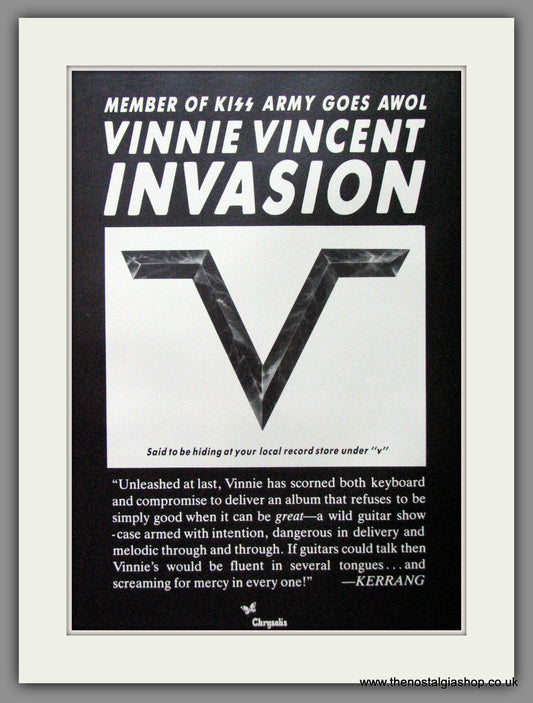 Vinnie Vincent. Invasion. Original Advert 1986 (ref AD53352)