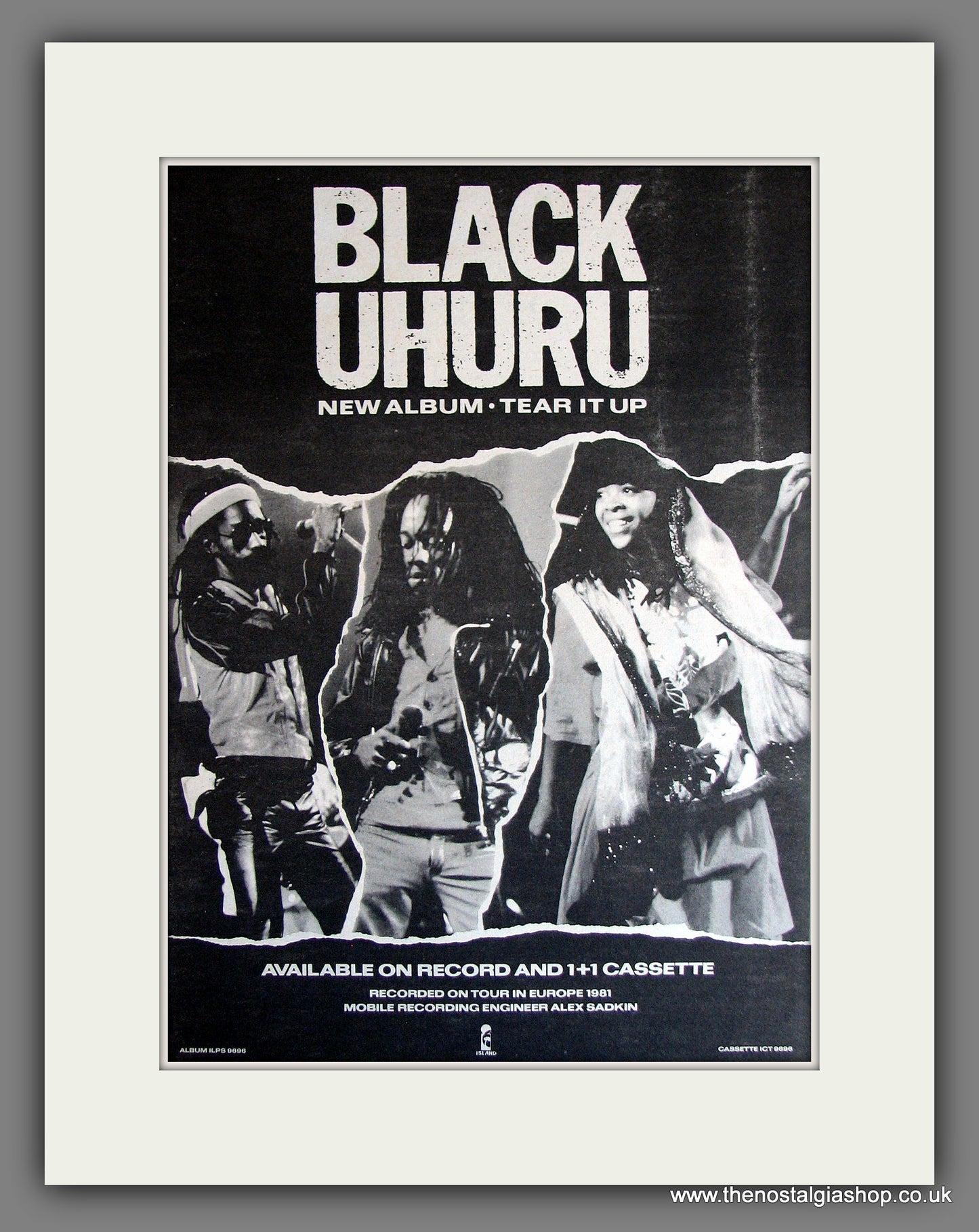 Black Uhuru. Tear It Up. Vintage Advert 1982 (ref AD14008)