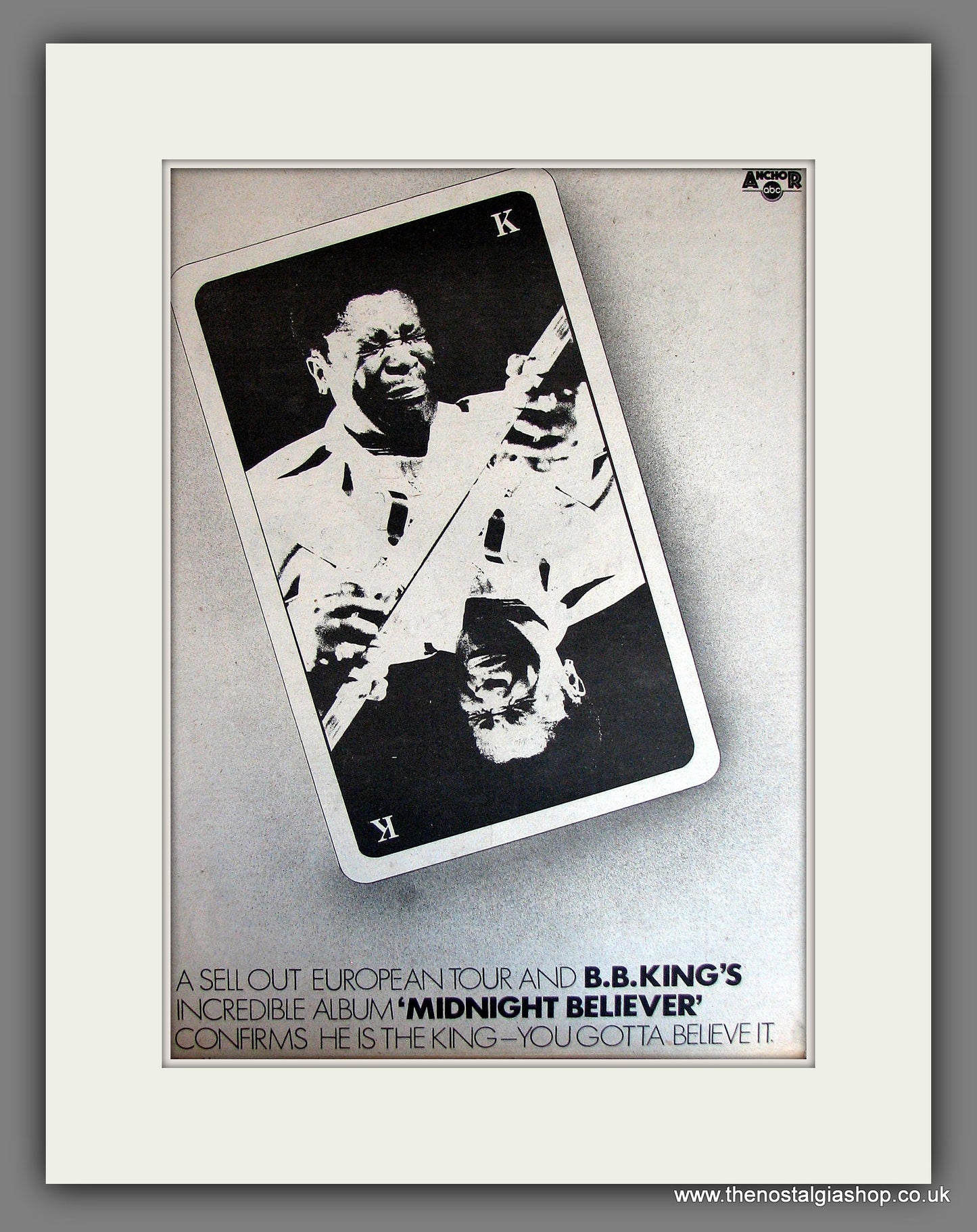 B.B.King Midnight Believer. Vintage Advert 1978 (ref AD14043)