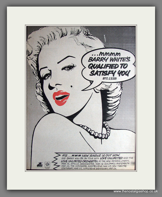 Barry White & Love Unlimited Concerts. Vintage Advert 1977 (ref AD14054)