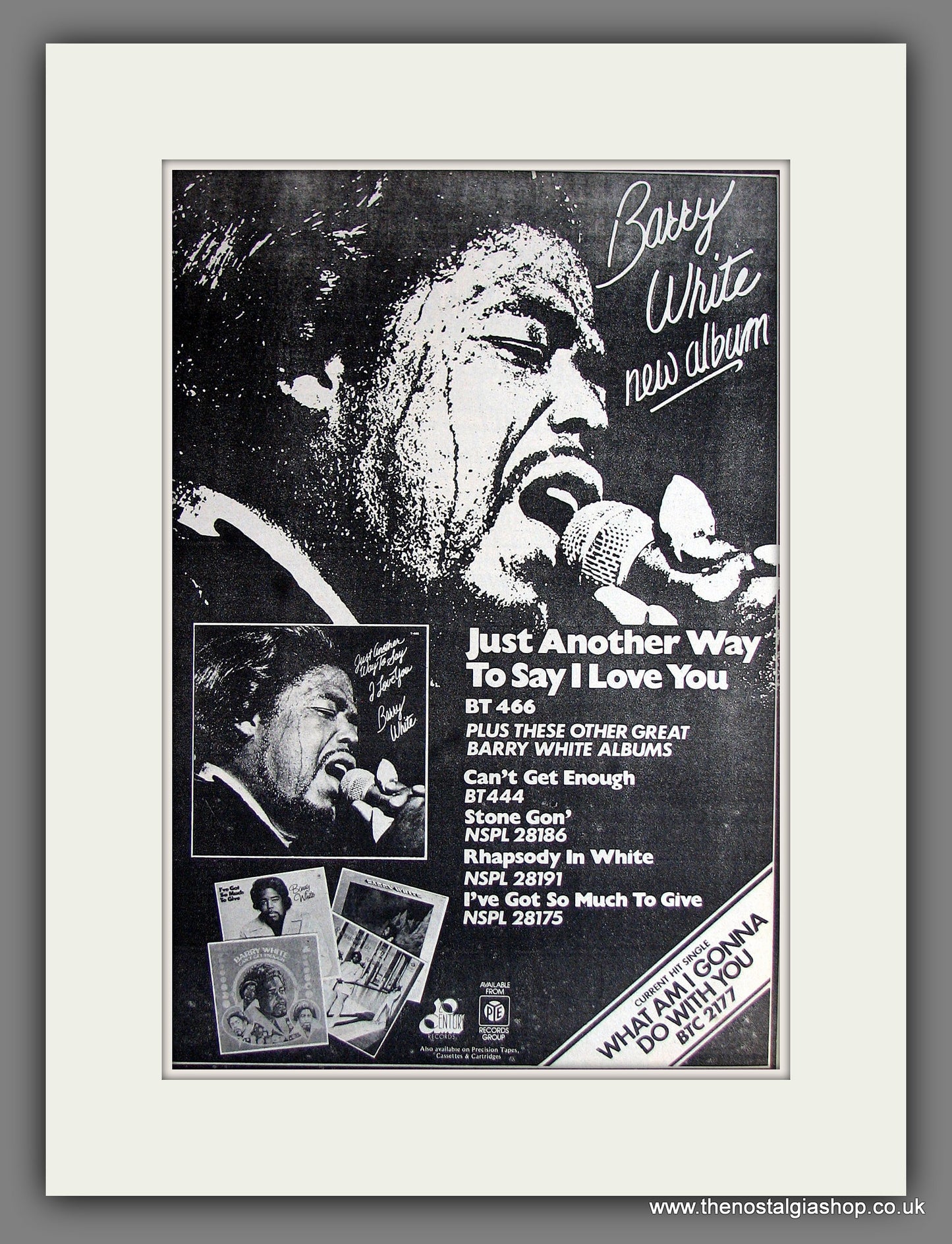 Barry White Just Another Way To Say I Love You. Vintage Advert 1975 (ref AD14055)