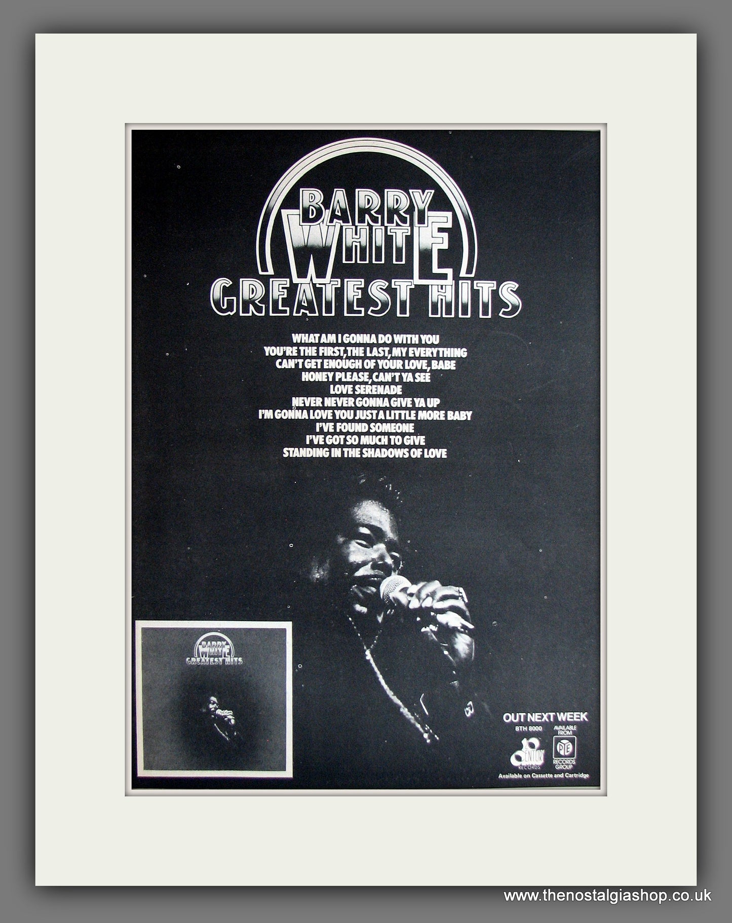 Barry White Greatest Hits. Vintage Advert 1975 (ref AD14056)