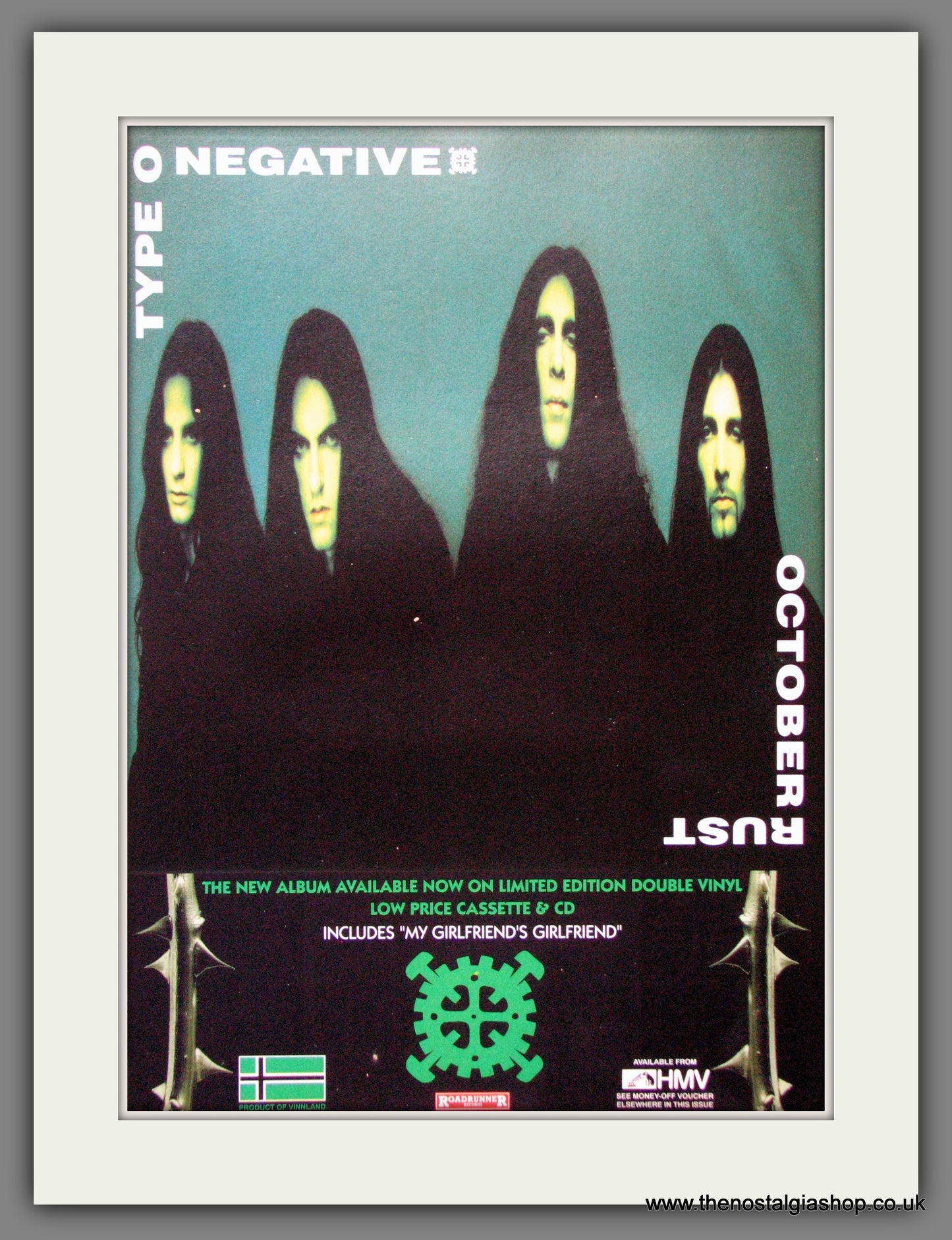 Type O Negative. October Rust. Original Advert 1996 (Ref AD52568)