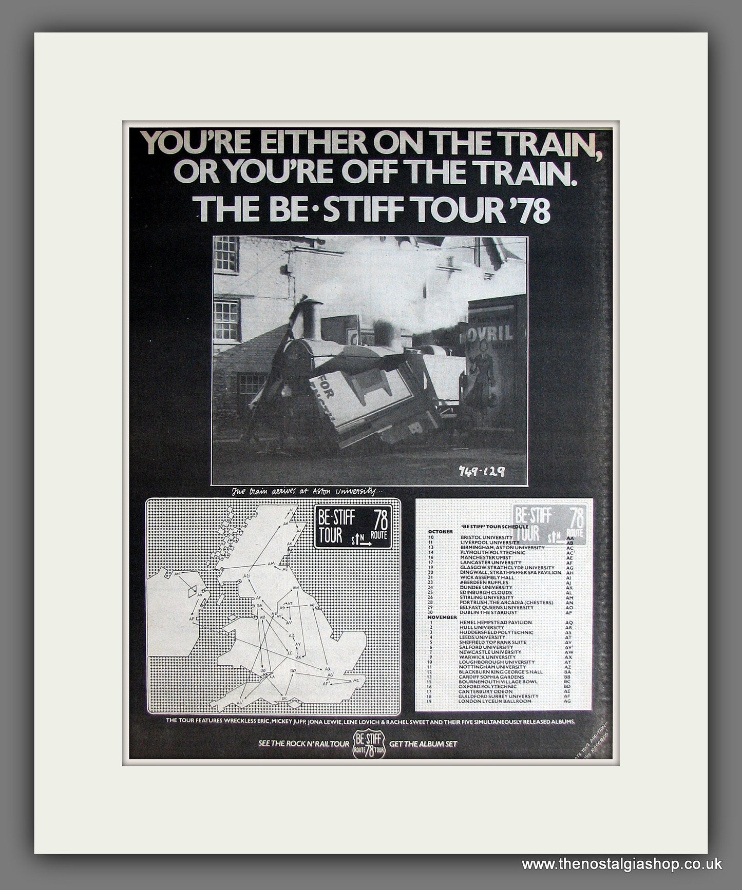 Be. Stiff Tour (The) Vintage Advert 1978 (ref AD14065)