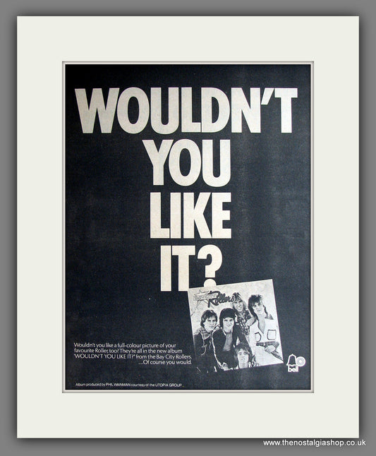 Bay City Rollers Wouldn't You Like It. Vintage Advert 1975 (ref AD14068)