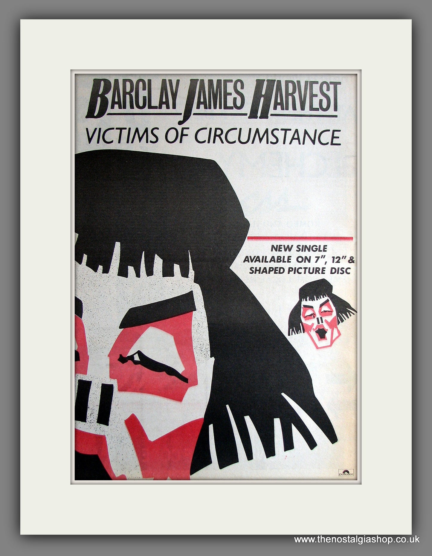 Barclay James Harvest, Victims Of Circumstance. Vintage Advert 1984 (ref AD14080)