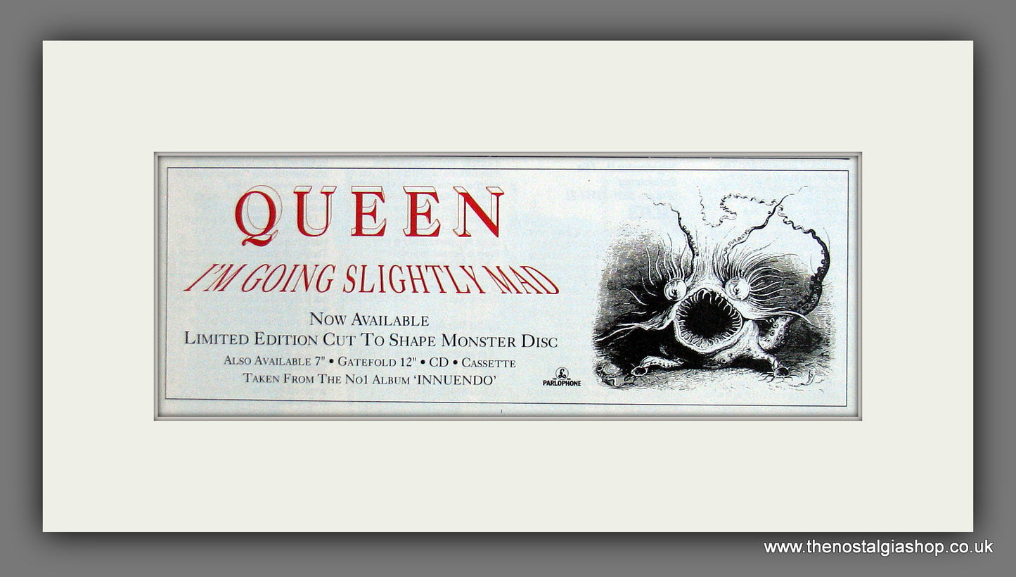 Queen. I'm Going Slightly Mad. Original Advert 1991 (ref AD400006)