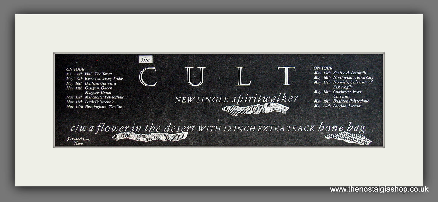 Cult (The) Spiritwalker. UK Tour. Original Advert 1984 (ref AD400021)