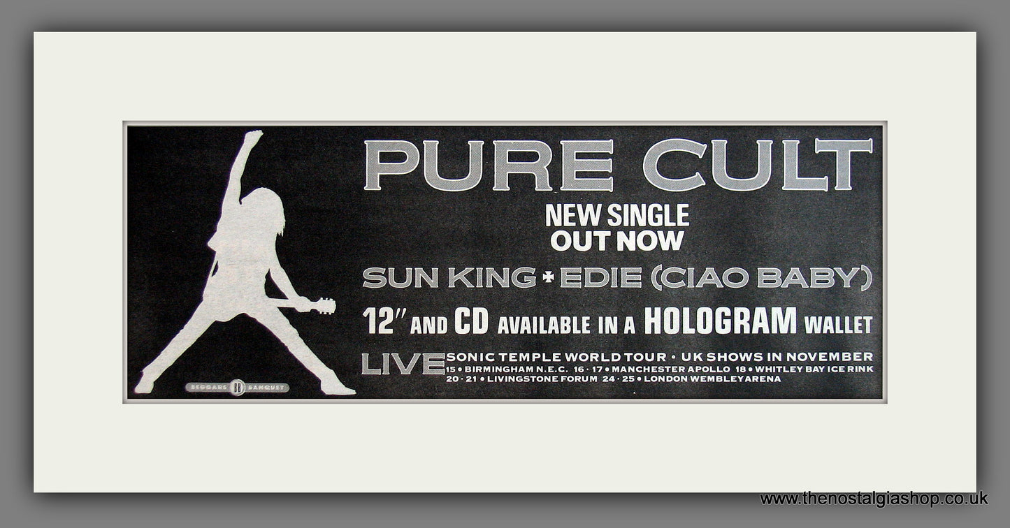 Cult (The) Sun King & Edie. Original Advert 1989 (ref AD400023)