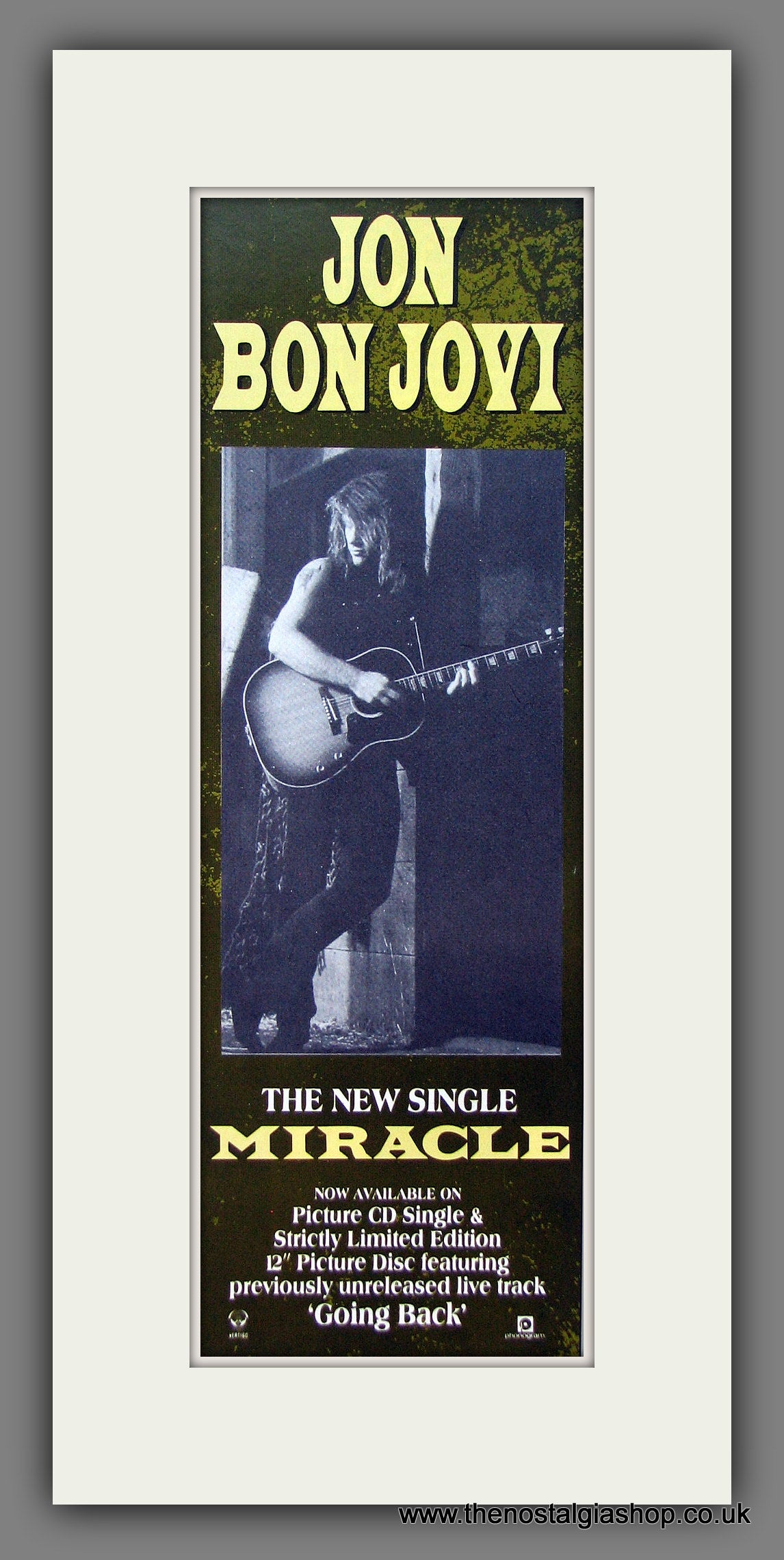 Bon Jovi. Miracle. Original Advert 1990 (ref AD400031)