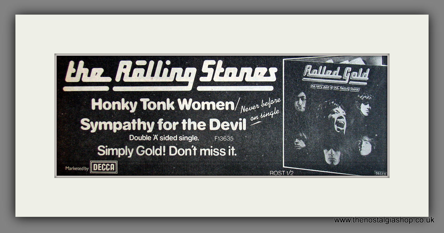 Rolling Stones. Rolled Gold. Original Advert 1976 (ref AD400038)
