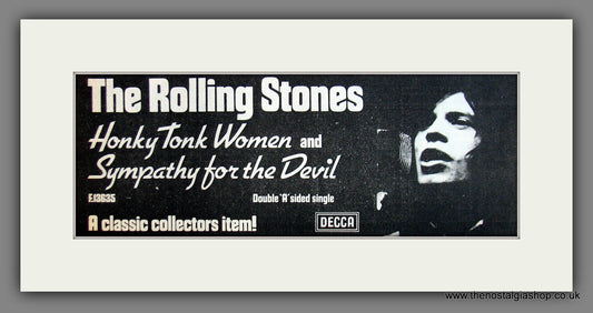 Rolling Stones. Honky Tonk Woman. Original Advert 1976 (ref AD400039)