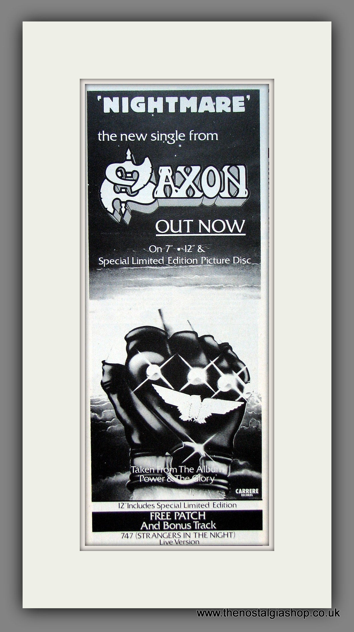 Saxon. Nightmare. Original Advert 1983 (ref AD400058)