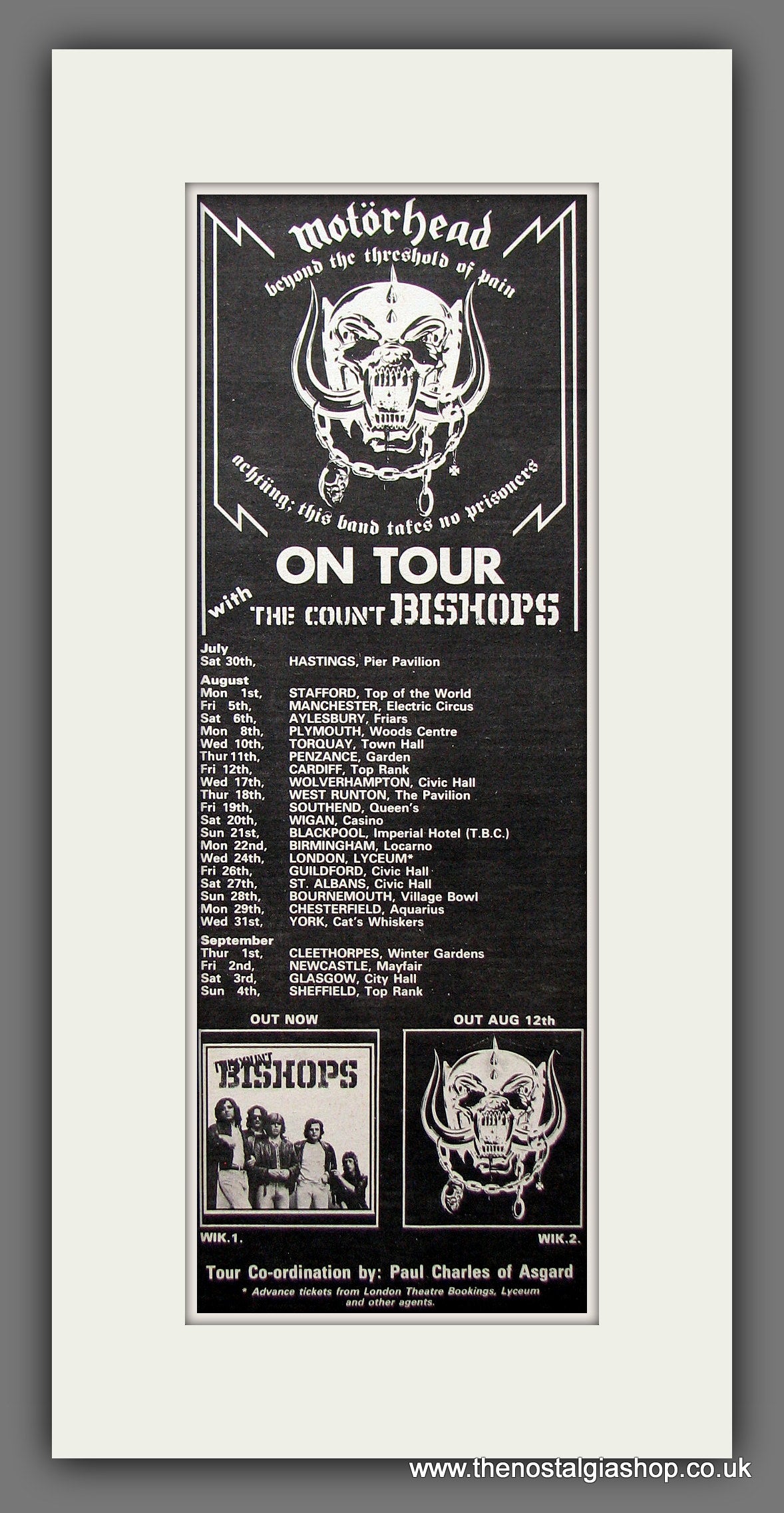 Motorhead UK Tour '77. Original Advert 1977 (ref AD200149)