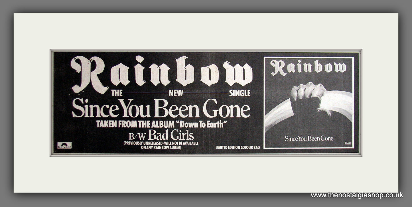 Rainbow. Since You Been Gone. Original Advert 1979 (ref AD200175)