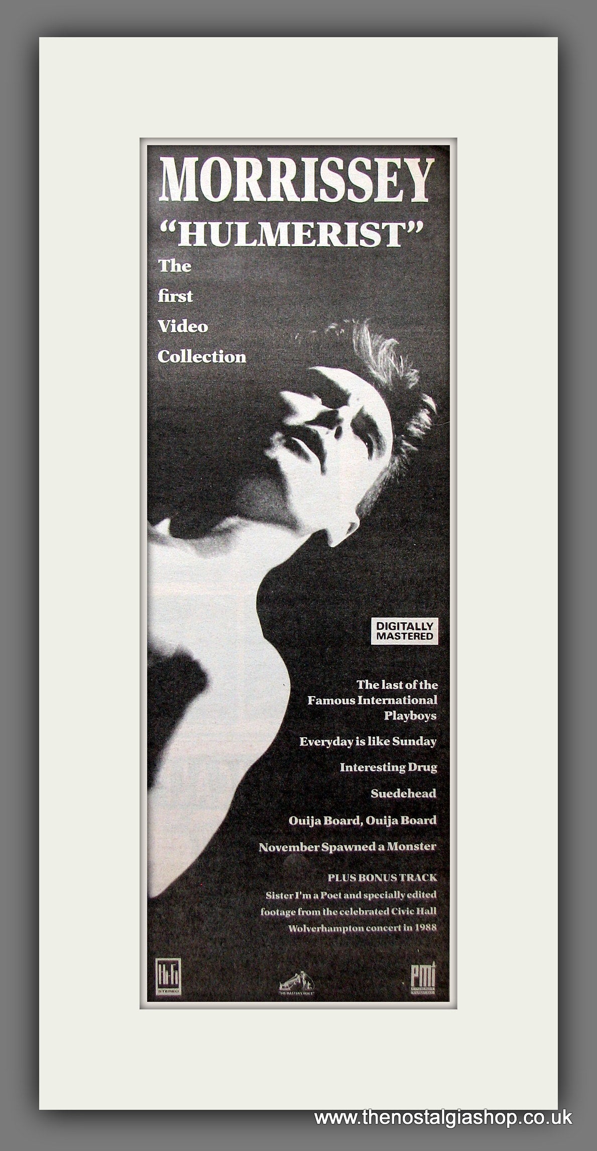 Morrissey. Hulmerist. Original Advert 1990 (ref AD200180)