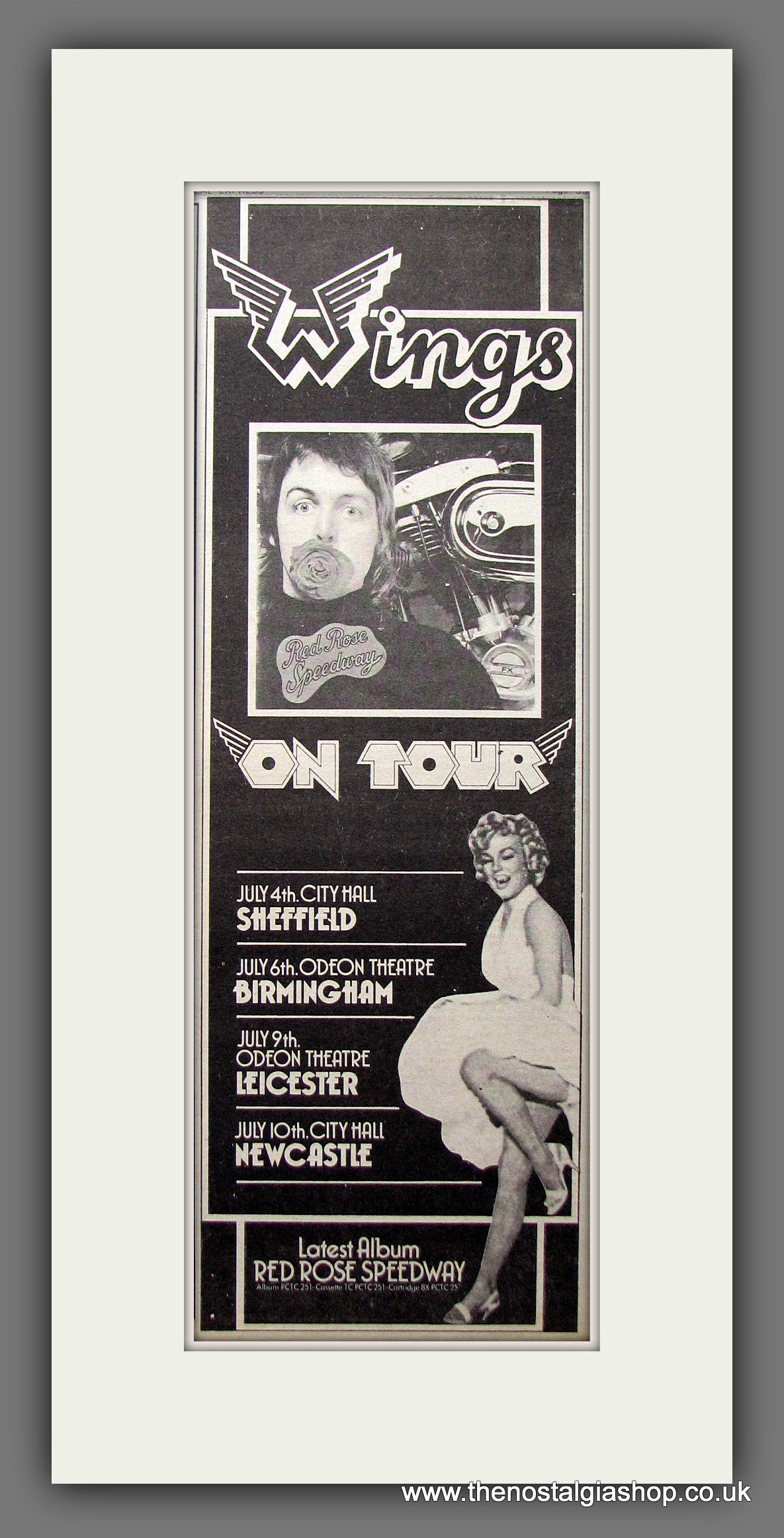 Wings On Tour. Original Advert 1973 (ref AD200184)