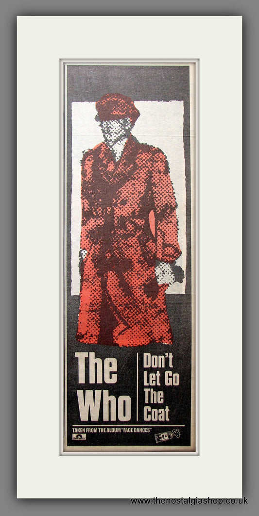 Who (The) Don't Let Go The Coat. Original Advert 1981 (ref AD200203)