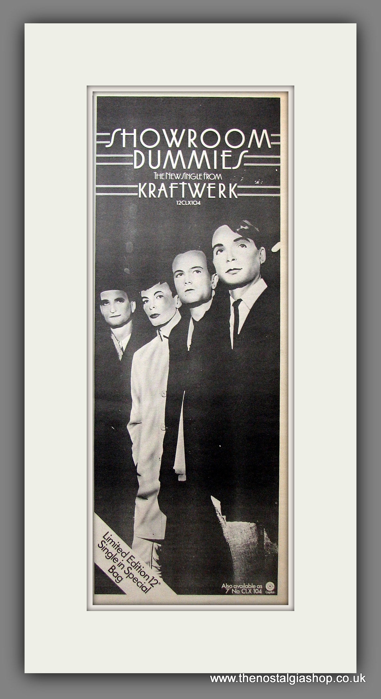 Kraftwerk. Showroom Dummies. Original Advert 1977 (ref AD200207)