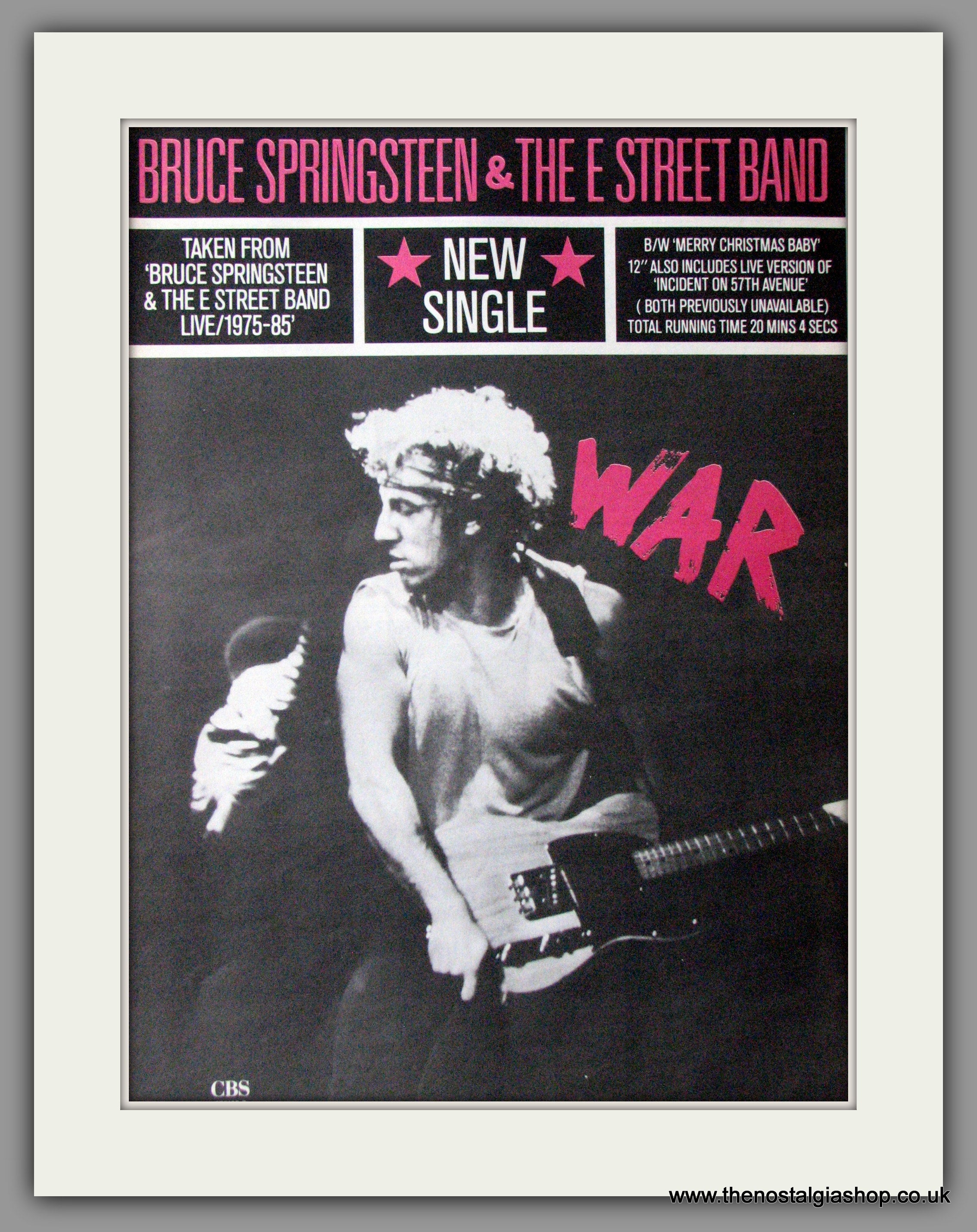 Bruce Springsteen WAR. Original Vintage Advert 1986 (ref AD11313) – The ...