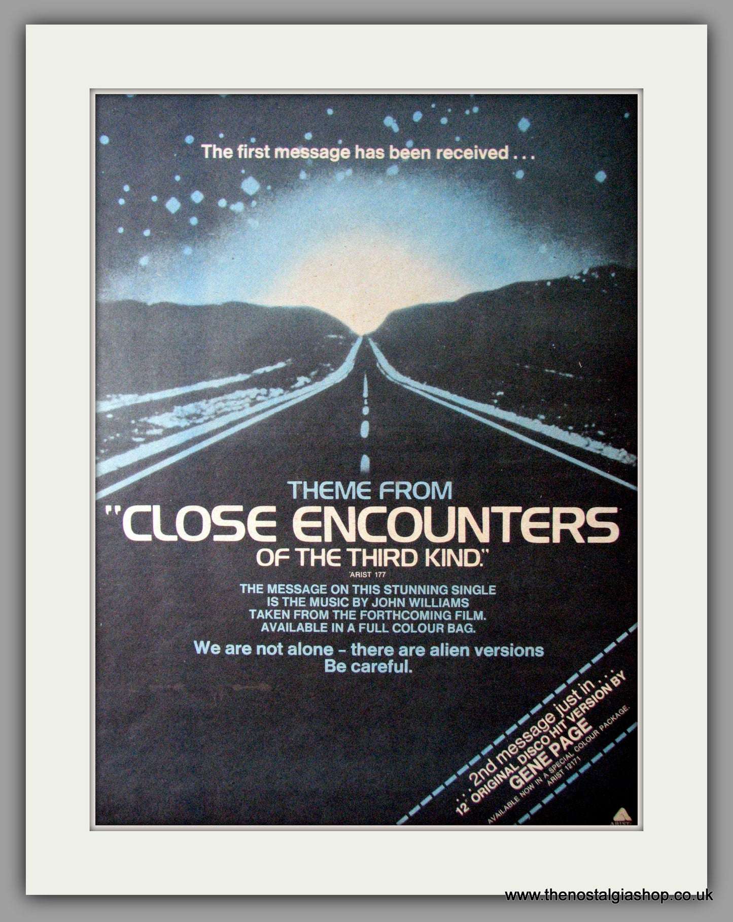 Close Encounters. Theme Music. Vintage Advert 1978 (ref AD11358)